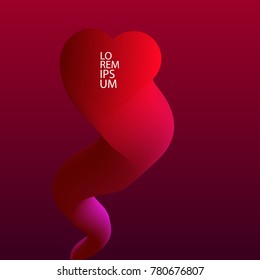 Greeting cards for Valentine s Day. Abstract colorful design on the cover in the shape of a heart, Vector eps 10