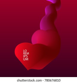 Greeting cards for Valentine s Day. Abstract colorful design on the cover in the shape of a heart, Vector eps 10