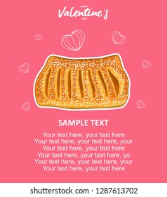 Greeting cards for Valentine's Day with bread