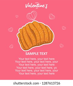 Greeting cards for Valentine's Day with bread