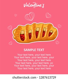 Greeting cards for Valentine's Day with bread