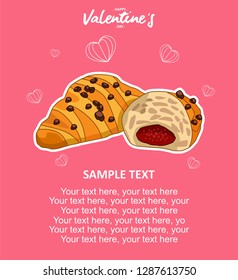 Greeting cards for Valentine's Day with bread