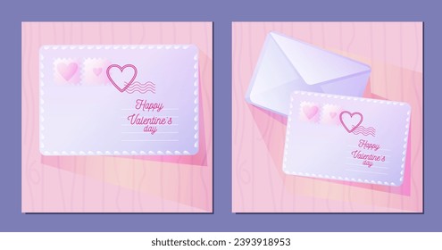 Valentine’s greeting cards. Vector illustration cute abstract writing. Suitable for email header, post in social networks, advertising, events and page cover, banner, background.