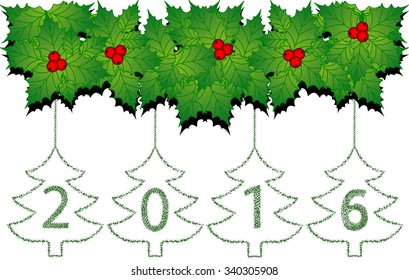 Greeting cards Vector illustration the idea for the Christmas banner. Christmas wreath