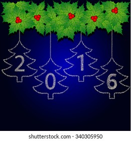Greeting cards Vector illustration the idea for the Christmas banner. Christmas wreath