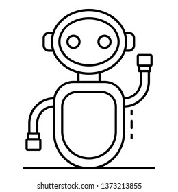 Greeting chat bot icon. Outline greeting chat bot vector icon for web design isolated on white background