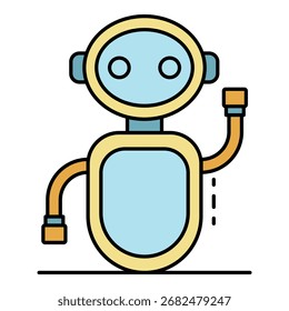 Greeting chat bot icon. Outline greeting chat bot vector icon color flat isolated