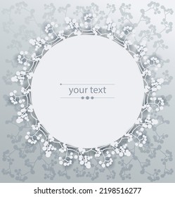 greeting christmas card with mistletoe and decorative frame