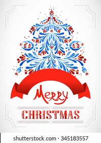 Greeting christmas card. Vector illustration