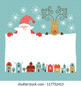 Greeting Christmas and New Year card