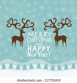 Greeting Christmas and New Year card