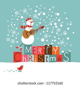 Greeting Christmas and New Year card