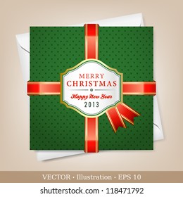 Greeting Christmas and New Year card.  Vector Illustration.
