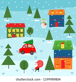 Greeting Christmas and New Year card