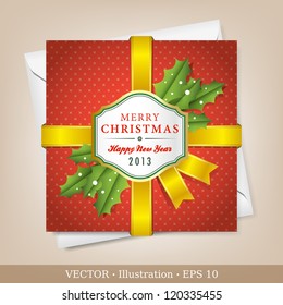 Greeting Christmas and New Year card. Vector Illustration.