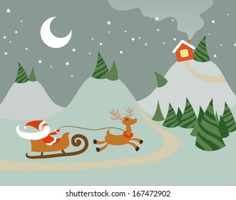 Greeting Christmas and New Year card 