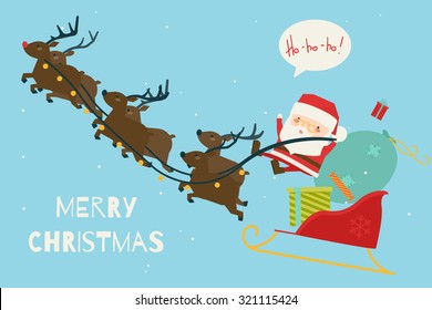 Greeting Christmas and New Year card. Vector