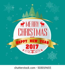 Greeting Christmas and New Year card