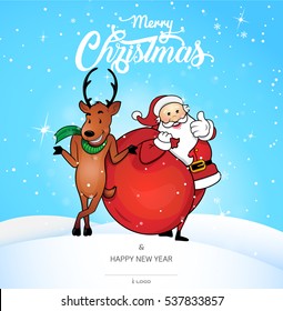 Greeting Christmas and New Year card