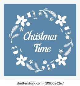 Greeting christmas postcard with text - Christmas time.