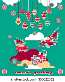 Greeting Christmas Scrap Elements Vector Set