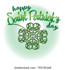 Greeting clover card. Traditional ornament