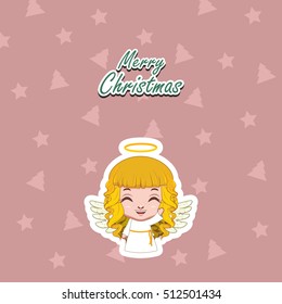 Greeting of a cute angel waving hello