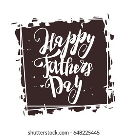 Greeting dad. Happy fathers day. Vector hand drawn calligraphy lettering type. Cute comic text font label invitation.