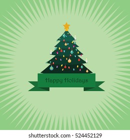 Greeting of of a decorated tree