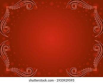 Greeting decorative card with circle and gradient in orange and brown hues