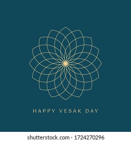 A Greeting Design About Happy Vesak Day or Buddha Purnima . Vesak is a holiday traditionally observed by Buddhists and some Hindus in South and Southeast Asia