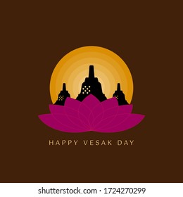 A Greeting Design About Happy Vesak Day or Buddha Purnima . Vesak is a holiday traditionally observed by Buddhists and some Hindus in South and Southeast Asia