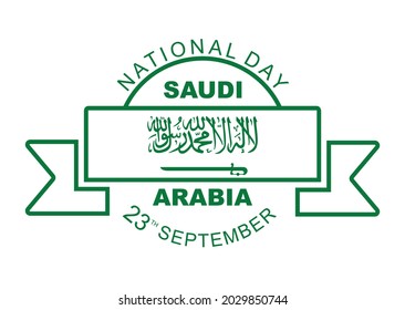 Greeting Design. Arabic Translation: Saudi National Day. Saudi Arabia Independence Day. Vector Illustration.