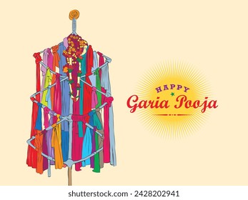 Greeting design for the auspicious occasion of Baba Garia Puja. Baba Garia puja is a festival of Tripura, India. 