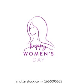 Greeting Design for celebrating International Woman day at march 8th. vector illustration.