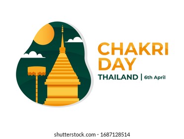 A greeting design of Chakri Memorial Day is a national holiday in Thailand, observed on April 6th. Chiang Mai’s major temples . golden pagoda as well as Buddha statues