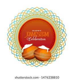 greeting design for happy janmashtami hindu festival