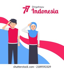 greeting of dirgahayu indonesia means long live indonesia independence day banner background