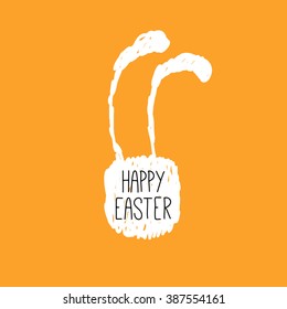 Greeting Easter Card with rabbit silhouette for your design