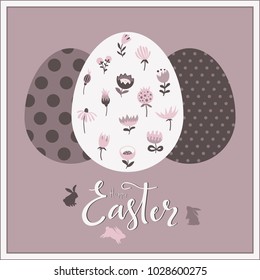 Greeting Easter card.Hand-drawn vector illustration