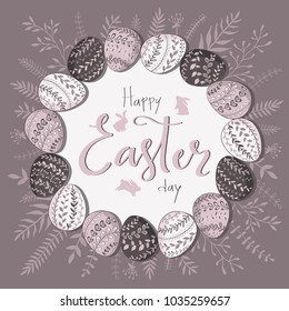 Greeting Easter card.Hand-drawn vector illustration