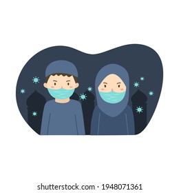 greeting eid mubarak use face mask covid