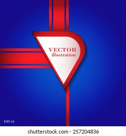 Greeting eps 10 vector gift or visit card with red perpendicular lines
