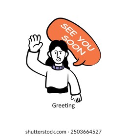 Greeting  filled outline Style Design Vector Stock illustration. 