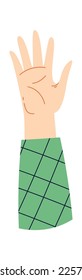 Greeting flat icon White race hand Communication. Vector illustration