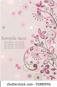 Greeting floral banner
