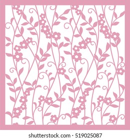 greeting floral card.laser cute
