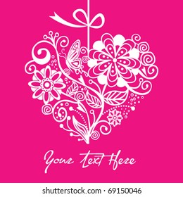 Greeting floral heart