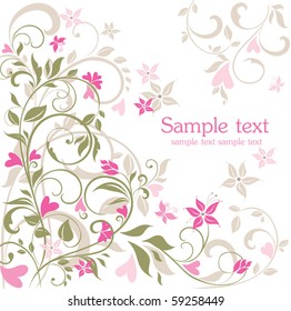 Greeting floral postcard