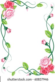 Greeting floral rose card vector